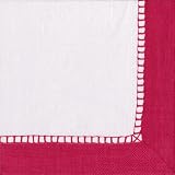 Caspari Set of Two Linen Fuschia Paper Cocktail Napkins packages, 20 per package