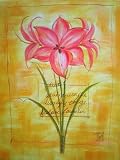 Coral Amaryllis by Heather Ramsey-Gallery Wrapped, Stretched Canvas Oil Painting-Size 9x12