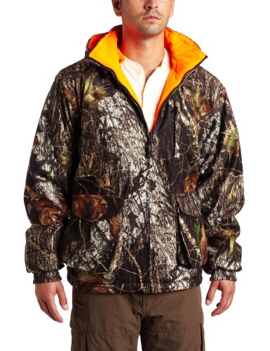 Yukon Gear Men s Reversible Break Up Insulated Parka Jacket Mossy Oak Break Up to Blaze Orange X Large