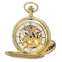 Avalon Imperiale Series 17 Jewel Hand Wind Gold-Tone Skeleton Pocket Watch with Display Stand and 15" Chain # 8800GX