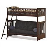 Atlantic Furniture Columbia Twin over Futon Bunk Bed in Antique Walnut