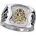 Army Ring - 18K White Rhodium Electroplated Ring - Army Military Ring - US Army - for Military gear Army Uniform Veteran Ring. SIZE 10