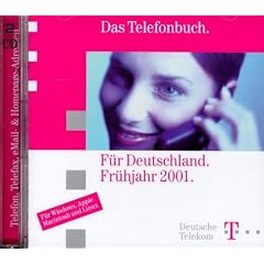 Das Telefonbuch f�r Deutschland Fr�hjahr 2001. 2 CD- ROMs f�r Windows 3.1/95/98/ NT 4.0/2000/ ME/ MacOS ab 7.5/ Linux