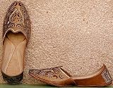 Mens Shoes Juties with Handcrafted Embroidery on Leather Slip on Fashion Footwear from India Available in Various Sizes