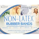 Alliance Antimicrobial Rubber Bands, Size 54 (Blue), Sizes 19/33/64 (Mixed), 1/4 Pound Box (42549)