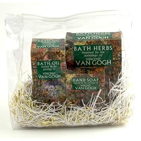 Imported Van Gogh Herbal Bath & Body Gift Set, Soap, Bath Oil, Herbal Bath Sachets, Artistic Packaging - Special Fall SALE
