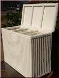 Produkt-Bild: Rattan W&auml;schesortierer Wei&szlig; lackiert ! Top-Qualit&auml;t !