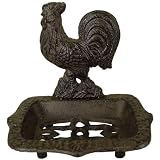 Rooster Motif Cast Iron Antique Look Soap Dish
