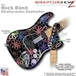 Kearas Flowers on Black WraptorSkinz Skin fits Rock Band Stratocaster Guitar for Nintendo Wii, XBOX 360, PS2 & PS3 (GUITAR NOT INCLUDED)