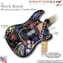 Kearas Flowers on Black WraptorSkinz Skin fits Rock Band Stratocaster Guitar for Nintendo Wii, XBOX 360, PS2 & PS3 (GUITAR NOT INCLUDED)