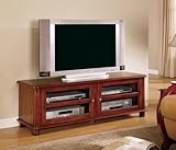 IMAGE OF Coaster Light Walnut Transitional Media Console with Doors and Shelves