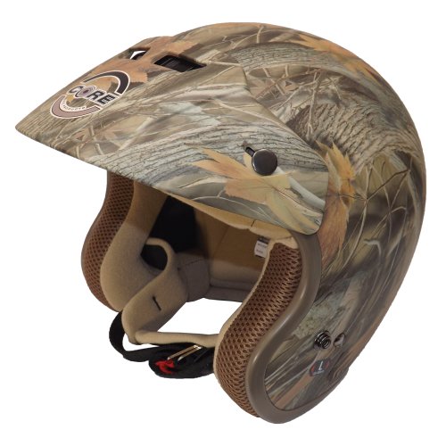Core Forester Deluxe Open-Face Helmet (Tan Camouflage, Medium) On Sale