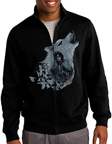 Men's Jon Snow Game Of Thrones Wolf Full-Zip Jacket Sweatshirt