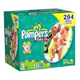 Pampers Baby-Dry Diapers, Size 3 (16-28 Lbs), Economy Plus Pack, 204 Diapers