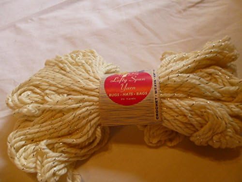 Lovely Ann White with Silver Strands Lofty Spun Yarn 75% Rayon 25% Cotton No. 901 White / Silver