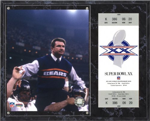 Mike Ditka Sublimated 12x15 Plaque | Details: SB 20 Super Bowl