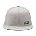 Vans Heather Grey Splitz Flat Peak Flexfit Cap (L/XL , Grey)
