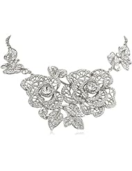 Nina Lucia Pave Crystal Floral Statement Necklace