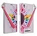 iViva presents HTC Desire Eye M910 Wallet Case Designe Luxury Magnetic PU Leather Credit Card Holder Flip Cover + LCD Clear Screen Protector + Touch Sensitive Stylus Pen + 3.5mm Anti-Dust Plug (Sunflower)
