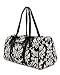 Large Quilted Damask Print Duffle Bag - Black/White