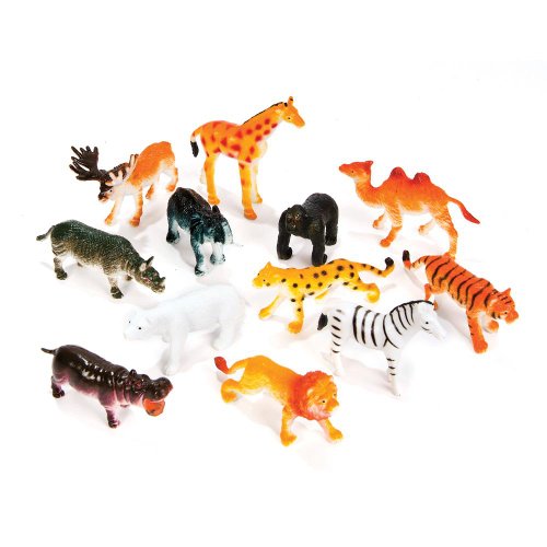 12 Little Zoo Animals Toys Games Toys Dolls, Playsets Toy Figures
