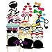 Mintbon 58PCS Colorful Props On A Stick Mustache Photo Booth Party Fun Wedding Christmas Favor