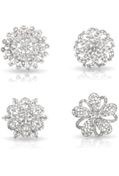 Bundle Monster Womens Fancy Vintage Clear Crystal Bling Bezel Flower Fashion Brooch Mixed Lot