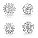 Bundle Monster Womens Fancy Vintage Clear Crystal Bling Bezel Flower Fashion Brooch Mixed Lot