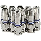 Monoprice Male BNC Compression Connector for RG-59, 10-Pieces (109910)