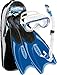 Cressi Palau Set, Blue, S/M | US Man 6.5/8.5 | US Lady 7.5/9.5