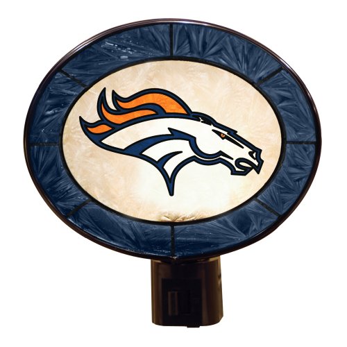 Denver Broncos Art Glass Night Light