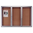 Enclosed Bulletin Board, Natural Cork/Fiberboard, 72 x 36, Aluminum Frame