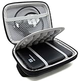 Co2Crea Hard EVA Shockproof Carrying Case Pouch Bag for Western Digital, Ultra Slim Essential Elements, Canvio, Samsung M3 Slimline, Passport - Black