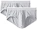 Lacoste Men's Colors Cotton Stretch Brief, Gray, Medium (Pack of 2)