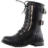 West Blvd Sydney Combat Combat Boots, Black Pu, 8.5