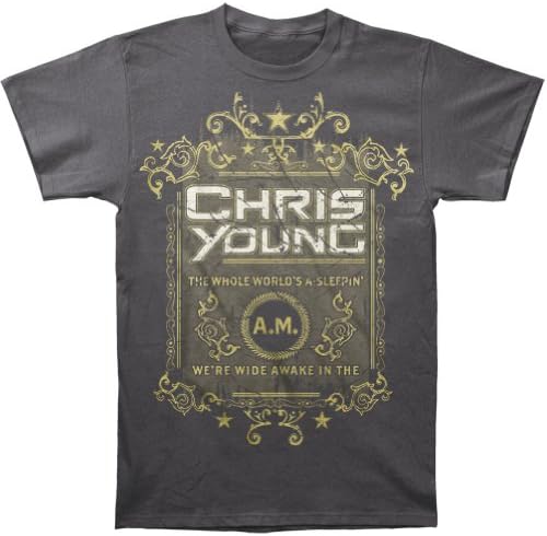 Chris Young Men's The Whole World's A Sleepin T-shirt Medium Grey