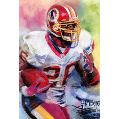 Professionally Framed Clinton Portis (With Football) Sports Poster Print - 13x19 with RichAndFramous Black Wood Frame
