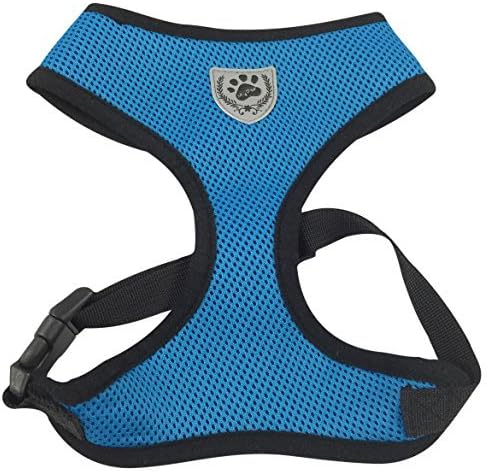 Candies Closet Soft Dog Harness with Breathable Mesh Design (S, Blue)