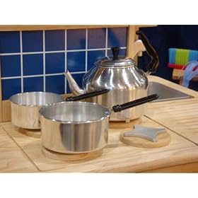 Children's Quality 6-piece Stainless Steel Playset *Set includes covered pot, tea kettle with lid,... by Children Cooking Sets