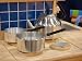 Children's Quality 6-piece Stainless Steel Playset *Set includes covered pot, tea kettle with lid, frying pan, saucepan, colander and a ladle*