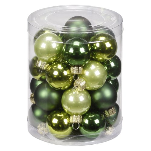 Inge-glas 1782D001 Kugel 30 mm, 28 St&uuml;ck/Dose, Christmas-Green-Mix