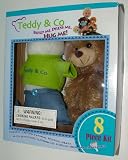 8 Pc Kit Teddy & Co Build Me, Dress Me, Hug Me! 12" , Build and Stuff, Light Brown Teddy Bear with Stuffing and Heart!
