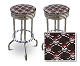 2 Pirate Skull & Crossbones Themed Specialty / Custom Barstools Set