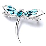 December Blue Birthstone Dragonfly Crystal Brooches And Pins