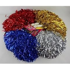 2 St�ck Chearleader Pompoms, GOLD, Party Buschel (55161)