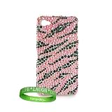 Glitter Hot Pink Zebra Rhinestone Design Hard Snap On Crystal Case for Apple iPhone 4 ( 4g , 16gb , 32 gb ) + VG Brand Live * Laugh * Love Wrist Band!!!