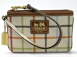 AUTHENTIC COACH BLEECKER TATTERSALL SMALL WRISTLET 40990