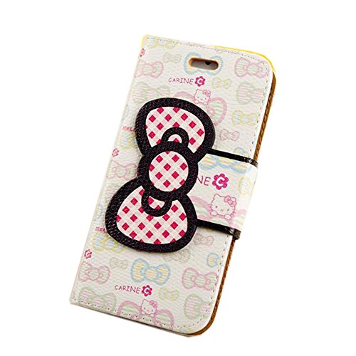 TFS iPhone 6 Plus Case ,iphone 6 Plus leather ,Cute Hello Kitty Pattern Flip Wallet PU Leather Case With Soft TPU Stand Case With Card Slot Cover Skin For iPhone 6 Plus (001)