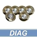 DIAG Kippspot Einbauleuchten Set mit Bewegungsmelder 5x20W GU5.3 (50mm), messing