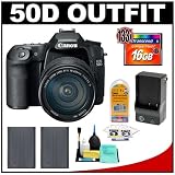 Canon EOS 50D Digital SLR Camera Body + Canon EF-S 18-200mm f/3.5-5.6 IS Lens + 16GB CF Memory Card + Two (2) BP-511 Batteries + Charger + LCD Protectors + Cleaning Kit